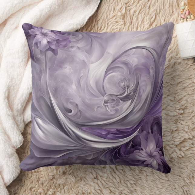 Coussin art IA violet sous-marin (Couverture)