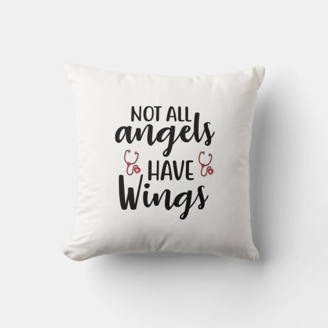 Coussin Art infirmier Les anges n'ont pas tous des ailes (Recto)