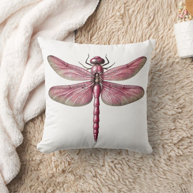 Coussin Art inspiré de la libellule rose (Couverture)