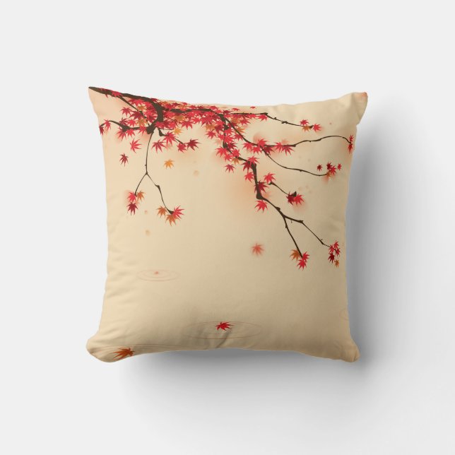 Coussin Art japonais d'automne (Recto)