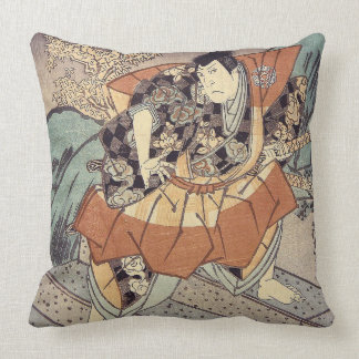 Coussin Art japonais - un samouraï dans la position de