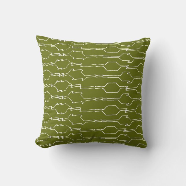 Coussin art linéaire forêt (Recto)