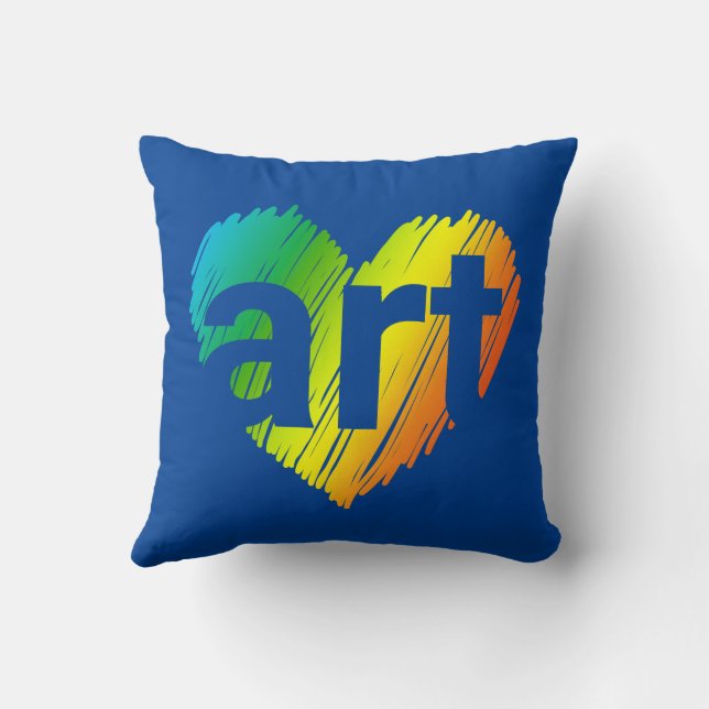 Coussin Art Lover, Big Heart with word Art, Creative Art (Verso)