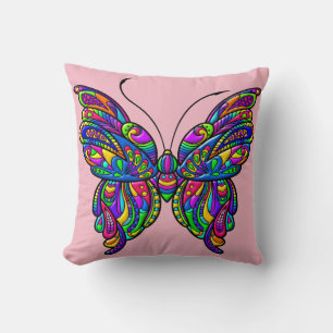 Coussin Art lumineux du papillon 3D