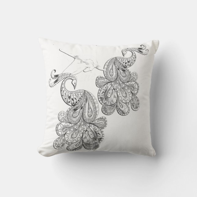 Coussin Art main levée doodle-art abstrait (Recto)