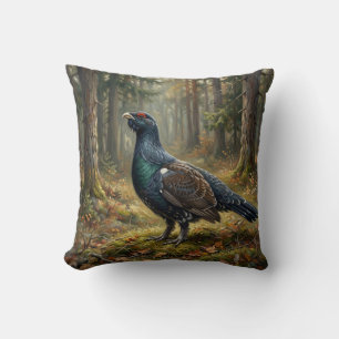 Coussin Art majestueux du Grand Tétras