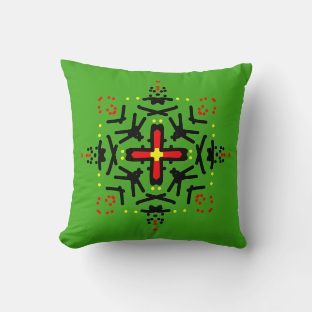Coussin Art mandala tribal (Recto)