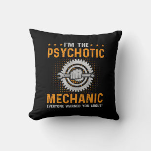 Coussin Art mécanique   Je Suis Mécanique Psychotique