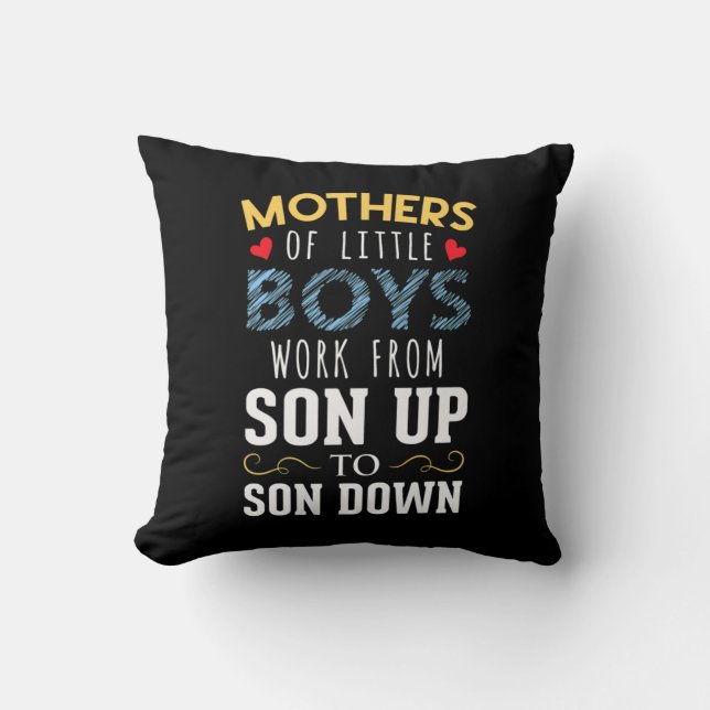 Coussin Art Mère | Mères des petits garçons Anniversaire (Recto)