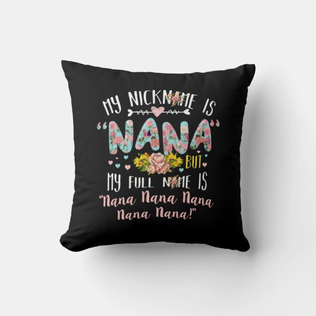 Coussin Art Mère | Mon Surnom Est Nana Anniversaire (Recto)