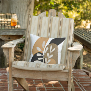 Coussin Art minimaliste de feuilles et de pierres