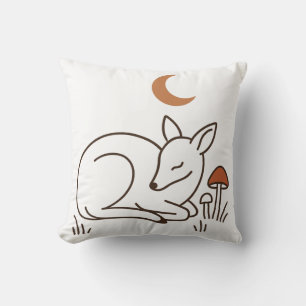 Coussin Art minimaliste de nuit de lune de cerf