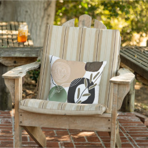 Coussin Art minimaliste de plante et de vagues