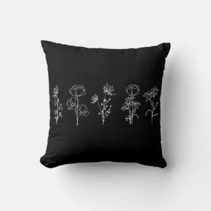 Coussin Art minimaliste moderne en ligne Fleur sauvage