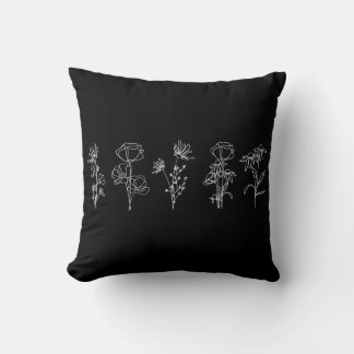 Coussin Art minimaliste moderne en ligne Fleur sauvage