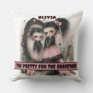 Coussin Art Miroir Vampire Goth Pastel Épouvantable