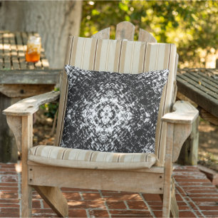 Coussin Art Moderne Abstrait Hypnotique Noir Et Blanc