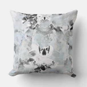Coussin Art moderne abstrait noir et blanc