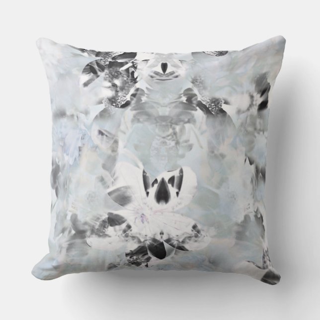 Coussin Art moderne abstrait noir et blanc (Recto)