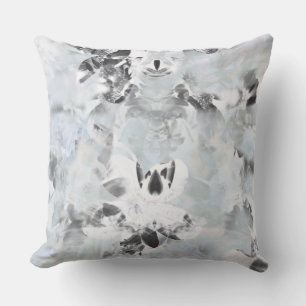 Coussin Art moderne abstrait noir et blanc