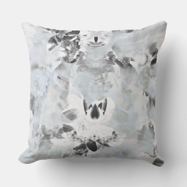 Coussin Art moderne abstrait noir et blanc (Recto)