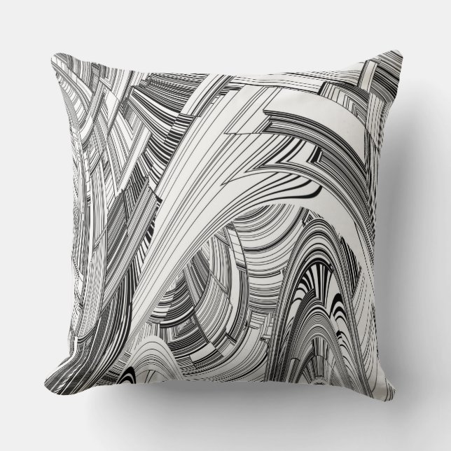 Coussin Art moderne créatif noir et blanc (Recto)