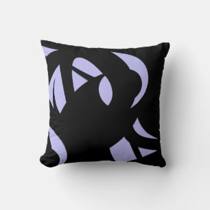 Coussin Art Moderne Impressionnant Noir et Lavande