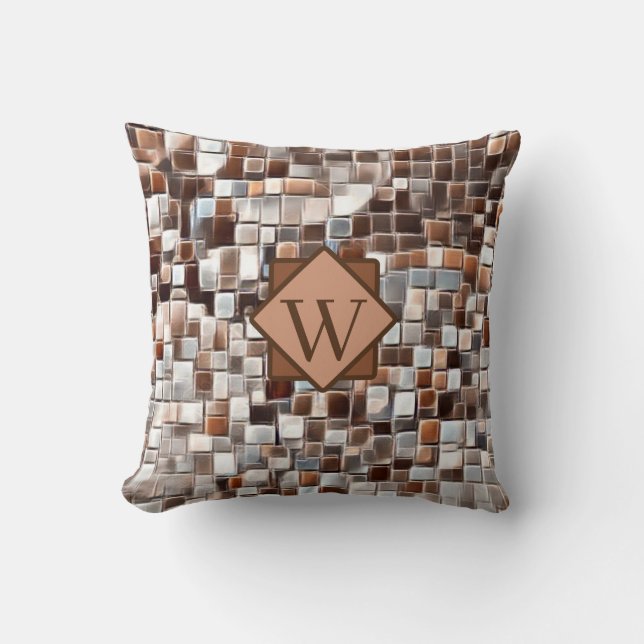 Coussin Art mosaïque / Monogramme / (Recto)