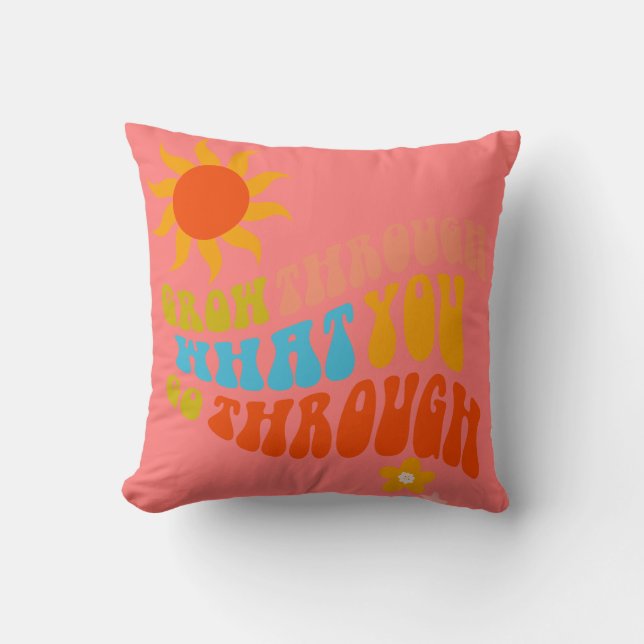 Coussin Art Mot Esthétique Rétro pour Filles, Tweens, Ados (Recto)