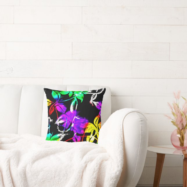 Coussin Art Motif Néon Coloré Et Design (Canapé)