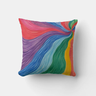 Coussin Art mural abstrait tourbillon de couleurs psychédé
