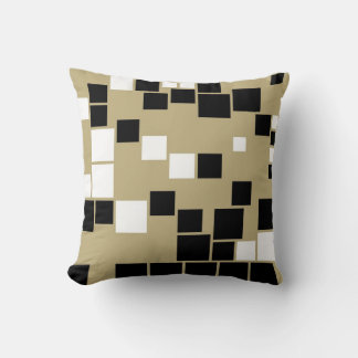 Coussin Art noir et blanc rétro Motif sans couture