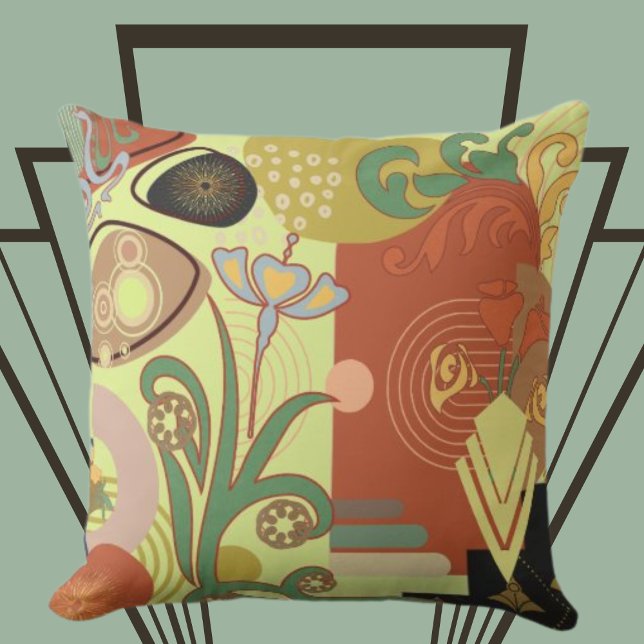Coussin Art nouveau Abstrait (Créateur téléchargé)