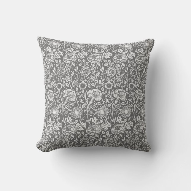 Coussin Art Nouveau Carnation Damas, gris / gris (Recto)