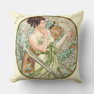 Coussin Art Nouveau d'avril Cushion