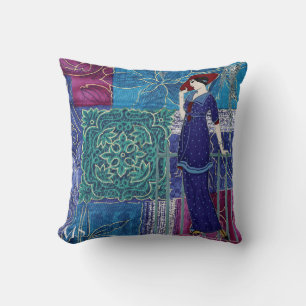 Coussin Art nouveau Déco années 1920 Vintage Monogramme de