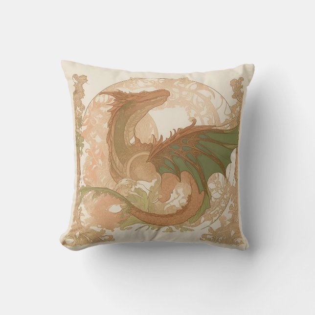 Coussin Art Nouveau - Dragon (Recto)