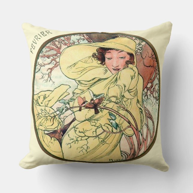 Coussin Art Nouveau Février Cushion (Recto)
