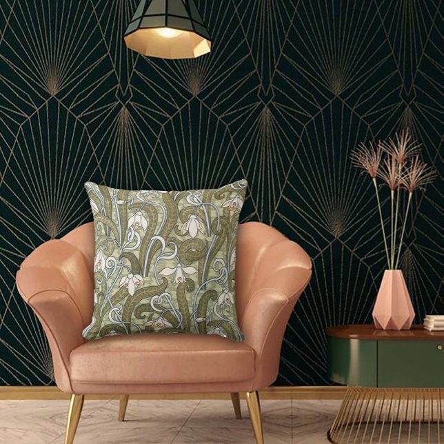 Coussin Art Nouveau Garden Muse Design (Créateur téléchargé)