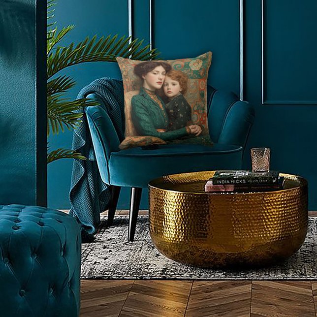 Coussin Art Nouveau Mère & Enfant (Créateur téléchargé)