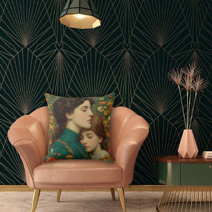 Coussin Art Nouveau Mère & Enfant