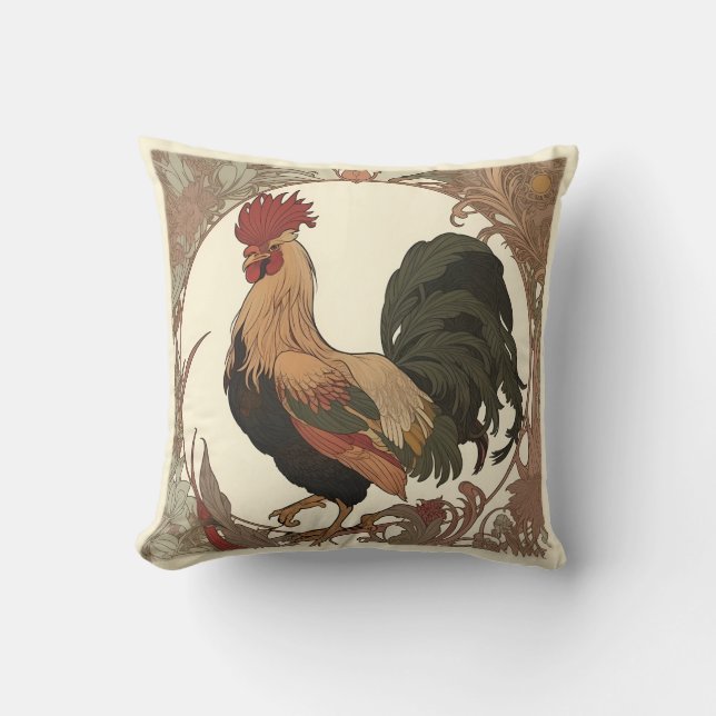 Coussin Art Nouveau - Rooster (Recto)
