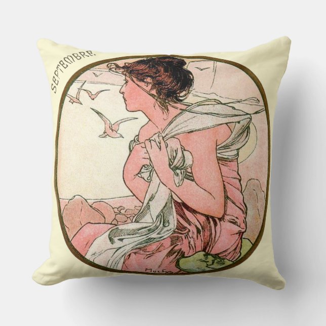 Coussin Art Nouveau Septembre Cuisine (Recto)