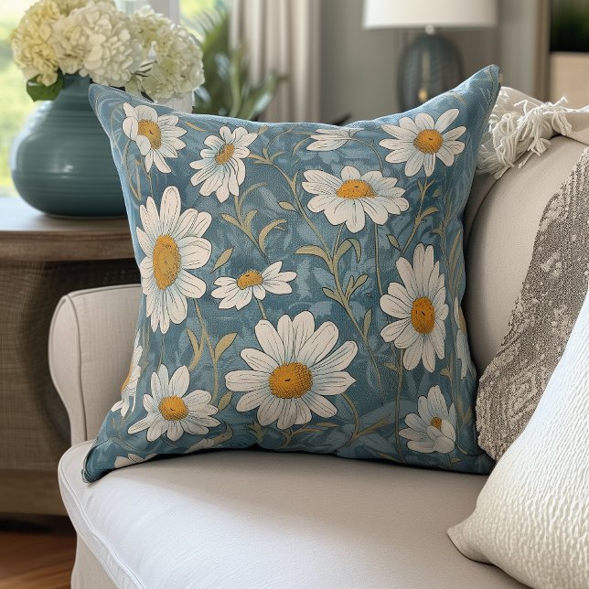 Coussin Art nouveau Shasta Daisy (Créateur téléchargé)