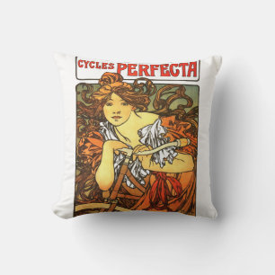 Coussin Art Nouveau Vélo Mucha Art