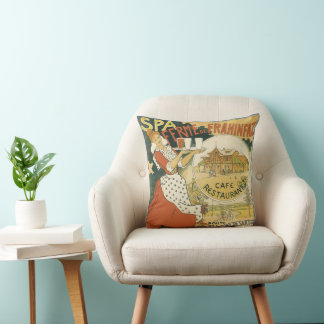 Coussin Art Nouveau vintage, bar à bière restaurant et caf