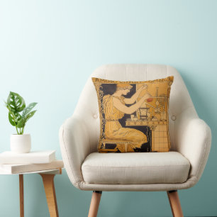 Coussin Art Nouveau vintage, L'amour triomphe de tout Scie