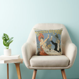 Coussin Art Nouveau vintage, Restaurant Taverne Olympia