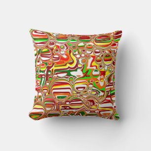 Coussin Art numérique des bulles rétro