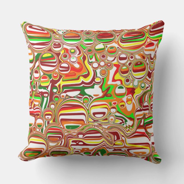 Coussin Art numérique des bulles rétro (Recto)